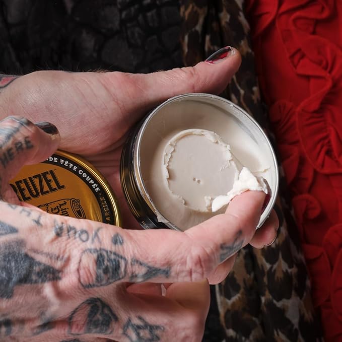 Reuzel and Liquid Death Severed Head Matte Clay Pomade, Strong All Day Hold, Water Soluble, Matte Finish and Non-Greasy Formula, Easy To Wash Out, For All Hair Types, 3.38 oz