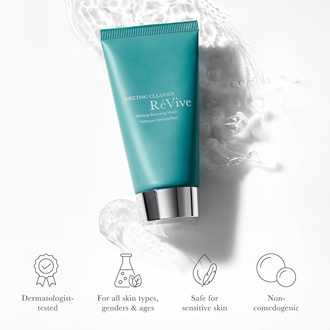 RéVive Melting Face Cleanser - Makeup Remover Cleansing Gel to Melt Away Makeup, Dirt & Impurities from the Skin - Enriched with Olive, Macadamia & Jojoba Oil to Hydrate & Soften Skin (100ml)