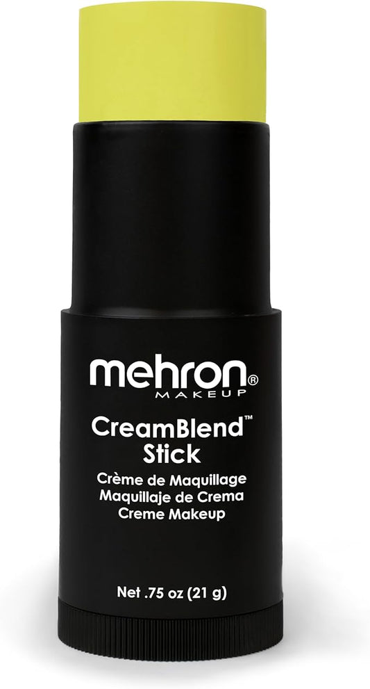 Mehron Makeup CreamBlend Stick | Face Paint, Body Paint, & Foundation Cream Makeup | Perfect for Halloween .75 oz (21 g) (Ogre Green)
