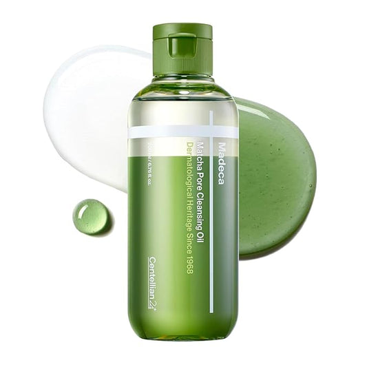 Centellian 24 Madeca Matcha Cleansing Oil (6.76fl oz) – Two-Tone TECA & Jeju Matcha Deep Cleanser for Pores, Sebum & Blackheads, Waterproof Makeup Removal, Korean Skincare