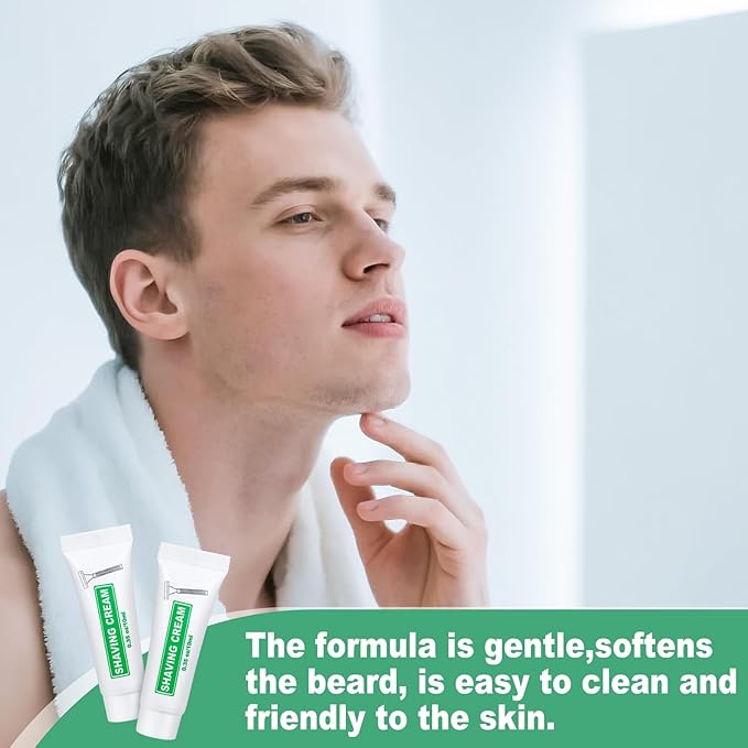 Travel Size Shaving Cream Bulk Pack of 100,Individually Wrapped 10ml/0.35fl oz Mini Disposable Shaving Cream in Bulk 1.2x2.9inch Travel Size Toiletries Amenities for Guests,Homeless,Charity