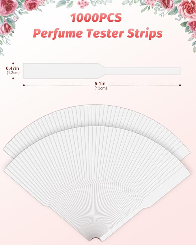 1000 Pieces Perfume Tester Strips, Disposable Fragrance Test Strips, Pure White and Strong Absorbent, Fragrance Blotter Strips, Scent Strips, for Fragrances Essential Oils Spice