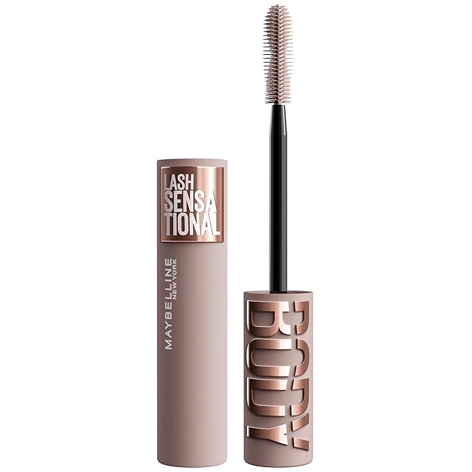 Maybelline Lash Sensational Body Washable Mascara, Volume and Length Formula for 24HR Lash Lift, Smudge and Clump-Resistant, Very Black