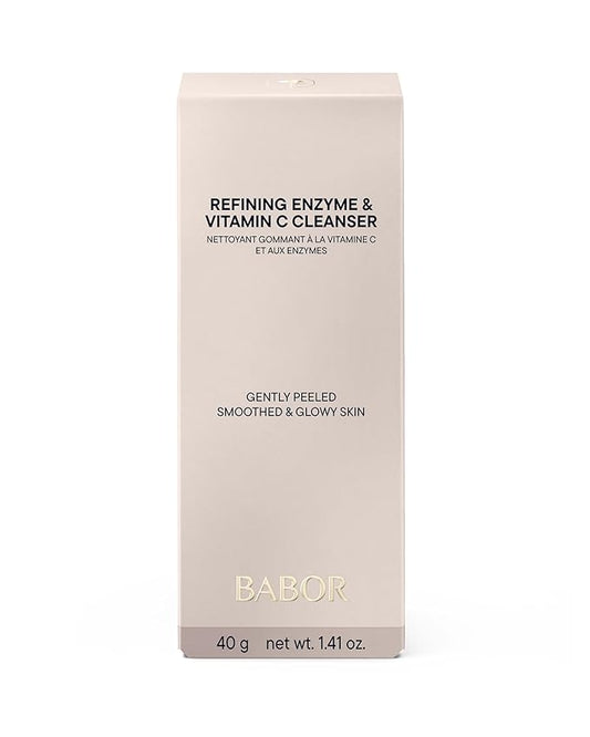 BABOR Enzyme & Vitamin C Powder Cleanser – Water-Activated Face Wash for Brightening & Exfoliation | Gentle Daily Polish for the Look of Refined Pores & Radiant-Looking Skin | Travel-Friendly