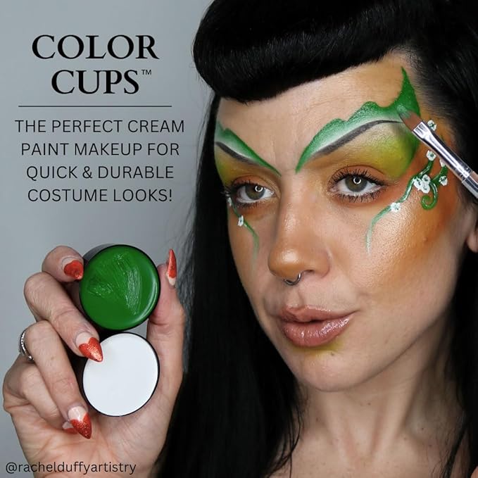 Mehron Makeup Color Cups | Stage, Foundation, Face Paint, Body Paint, Halloween Makeup | Greasepaint .5 oz (14 g) (Clown White)
