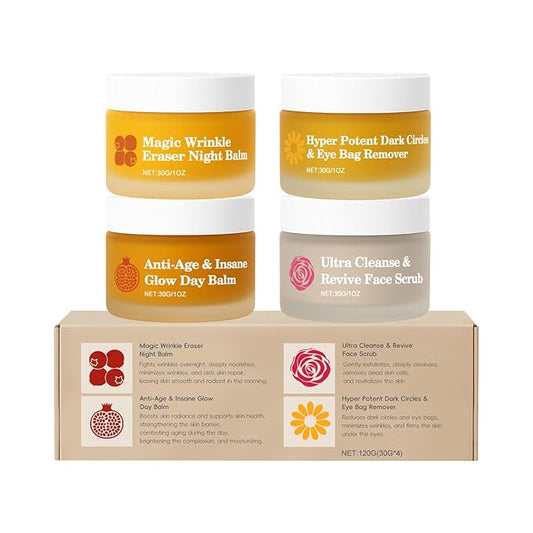 Froya Mature Skin Care System, 4-In-1 Set with Pomegranate, Arctic Rosehip & Mountain Arnica & Squalane, Hydrating & Nourishing Formula, Supports Smooth, Healthy & Radiant-Looking Skin