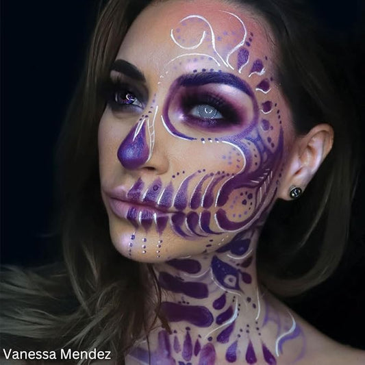 Mehron Makeup Color Cups | Stage, Foundation, Face Paint, Body Paint, Halloween | Greasepaint .5 oz (14 g) Purple