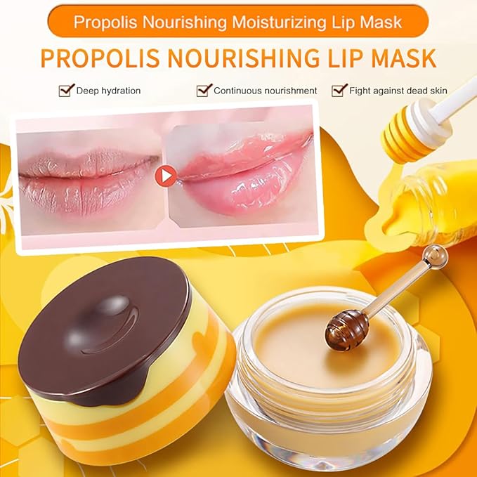 Lip Balm Sleeping Lip Mask, Long-Lasting Nourishing & Moisturizing Lip Night Care Lip Anti-chapped Lip Cream Lip Skin Care (8 Packs Fruit)