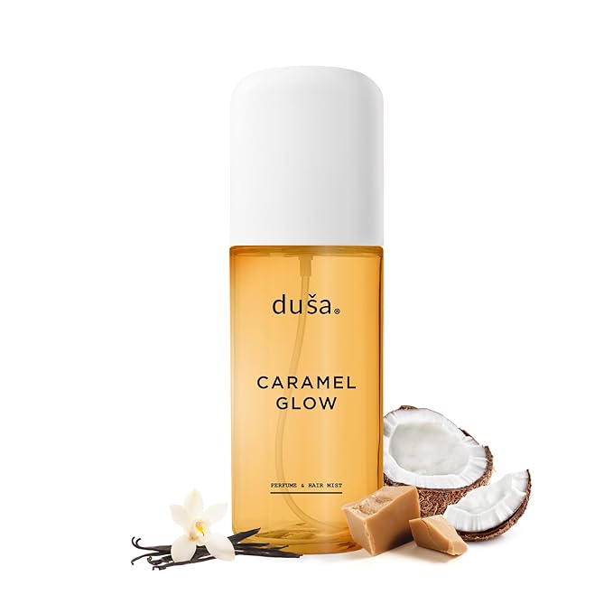 DUSA Caramel Glow Hair Perfume & Body Mist for Women – Long Lasting Body and Hair Mist, Vacation Spray & Perfume para el Cabello de Mujer with Nourishing Oil, 100 ml