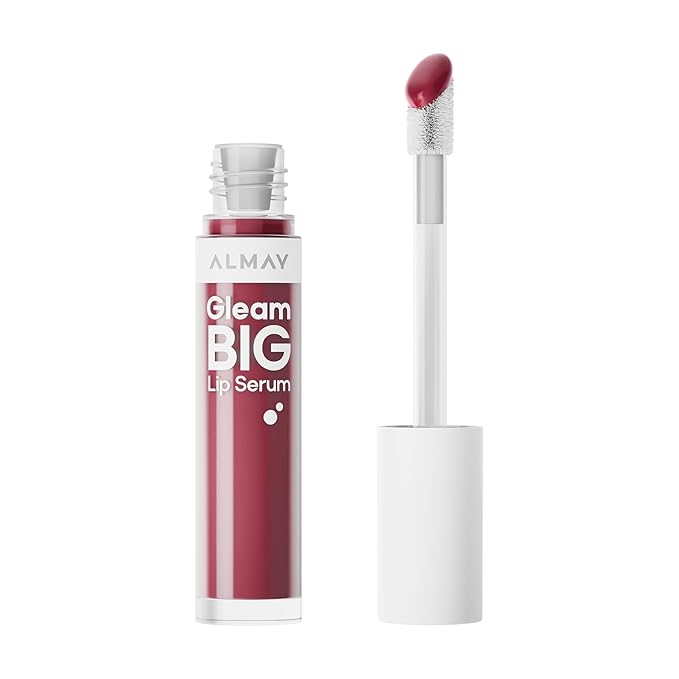 Almay Gleam Big Lip Serum, Hydrating and Moisturizing, Hypoallergenic Lip Gloss, Non-Sticky, 300 Make Your Mauve, 0.13 fl oz