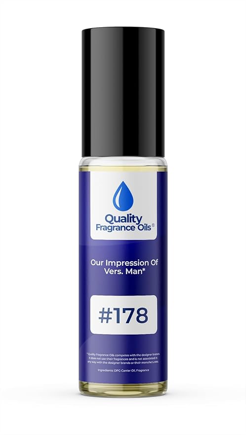 Quality Fragrance Oils' Vers. Man Impression #178 | Long-Lasting Perfume Oil, Alcohol-Free, Strong Scent, 10ml Roll-On | Affordable Alternative to Designer Fragrances