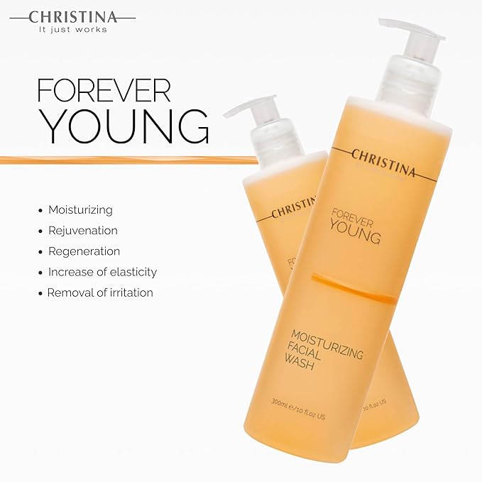 -CHRISTINA- Forever Young Moisturizing Face Wash - 300ml - Gentle Cleansing Botanical Based Facial Cleanser - Suitable for Combination, Normal and Oily Skin Types