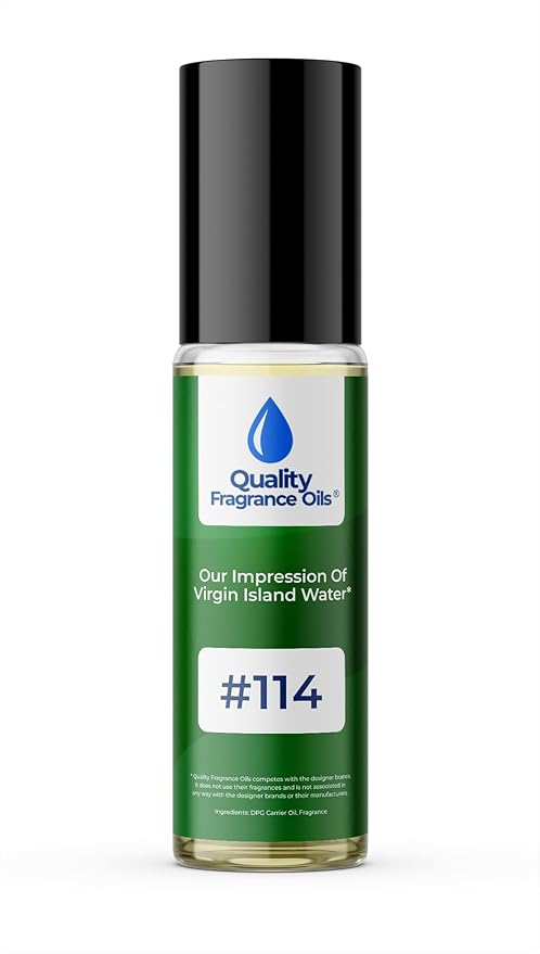 Quality Fragrance Oils' Virgin Island Water Impression #114 | Long-Lasting Perfume Oil, Alcohol-Free, Strong Scent, 10ml Roll-On | Affordable Alternative to Designer Fragrances