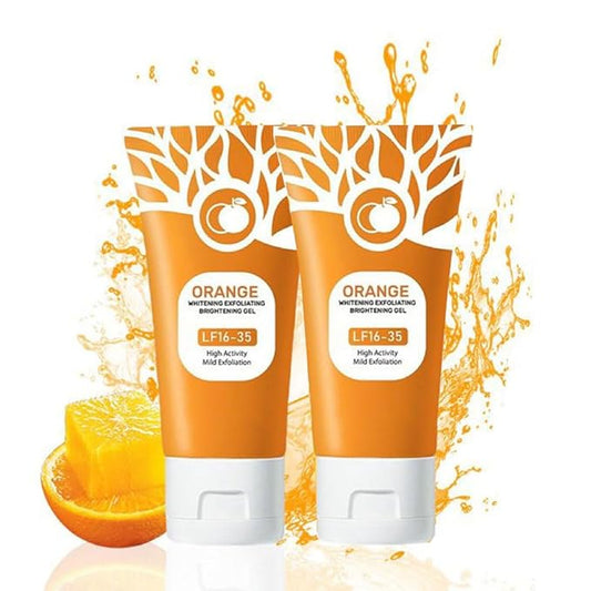 Orange Exfoliating Gel, 2025 New Orange Flavored Exfoliating Scrub Gel, Deeply Cleanses and Moisturizes for Facial and Body Exfoliation (2-PCS, 3.53 Ounce)