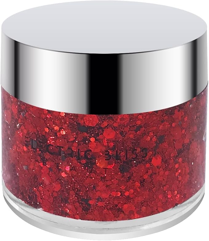 Red - Holographic Body Glitter Gel for Body, Face, Hair - Vegan & Cruelty Free - Electric Bliss Beauty (Red)