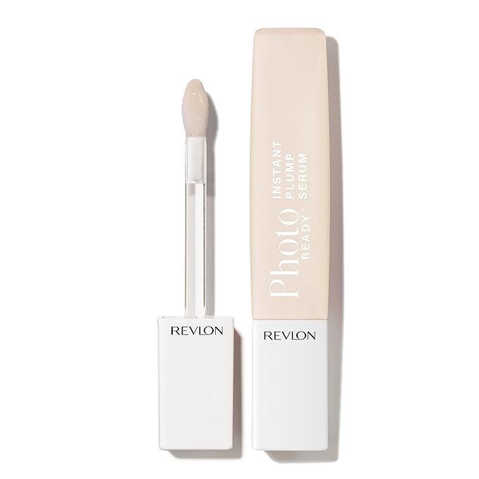 REVLON PhotoReady Instant Plump Serum, Plumping Gloss, Hydrating, Non-Sticky & High Shine Finish, 001 Needleless To Say, 0.25 fl oz
