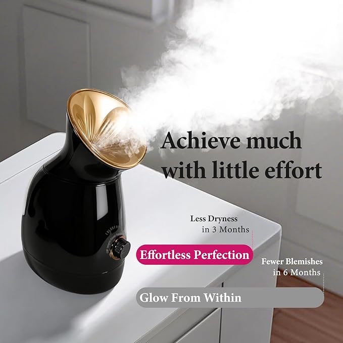Colorfarm Facial Steamer Nano Ionic: Face Steamer Deep Cleaning Unclogs Pores - Humidifier Hot Mist Home Sauna Spa for Women Men Sinuses Moisturizing
