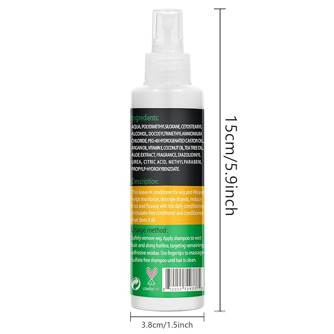 2PCS Wig Milk Spray for Synthetic Hair, Leave-In Conditioner Wig Detangler Spray for Human Wigs, Conditioner ＆ Detangler 2 in 1 Moisturizer, Hydrates & Replenishes Synthetic Hair Wigs Easy Combing