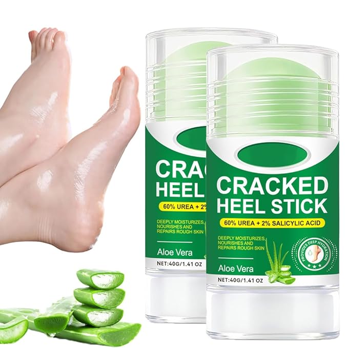 Urea Cream 60% Urea Foot Care Stick, Foot Care Cream for Feet Callus Remover and Relieves Cracking, Feet Moisturizer Stick for Dry Cracked Heels, Hands, Knees (2)