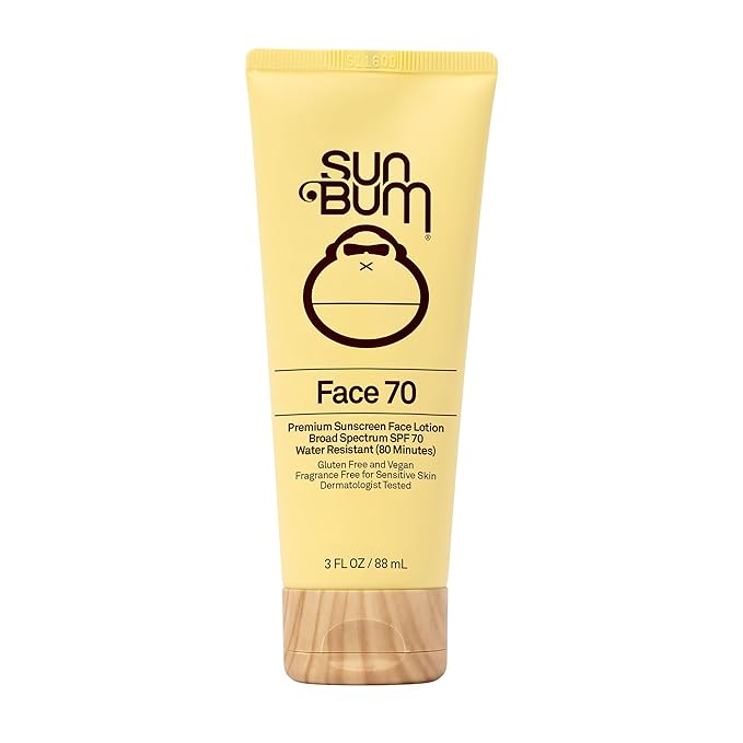 Sun Bum Original SPF 70 Sunscreen Face Lotion - Broad Spectrum Moisturizing Facial Sunscreen with Vitamin E - Fragrance Free - Travel Size - 3 oz