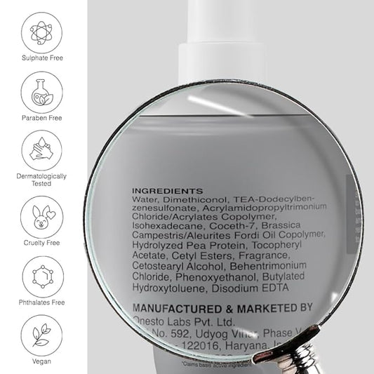 Bare Anatomy Heat Protection Spray Serum| Controls Frizz for up to 24 Hrs | Vitamin E, Pea Protein & Veg Keratin Enriched | Paraben Free | For Women & Men | Vegan |230 °C Heat Protection 5.2 Floz