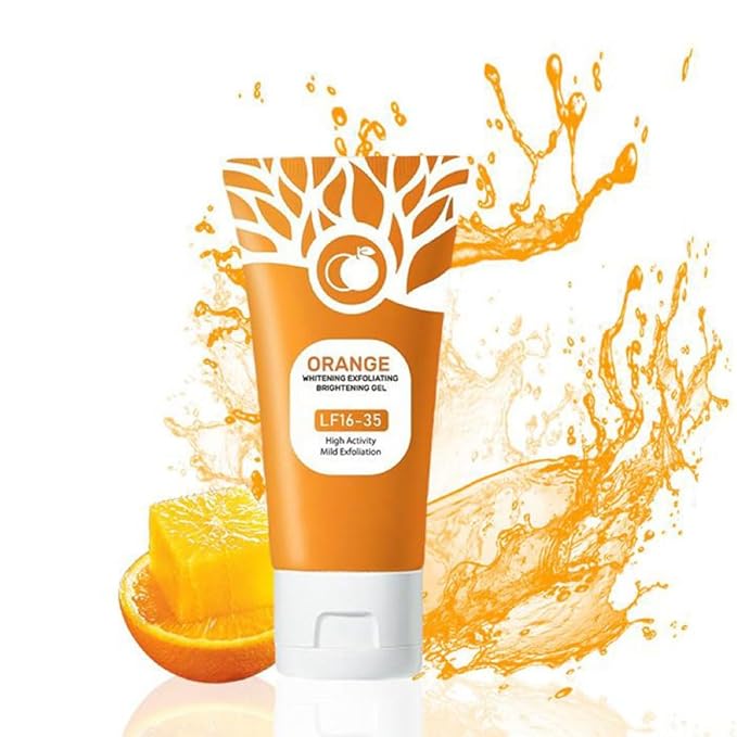 Orange Exfoliating Gel, 2025 New Orange Flavored Exfoliating Scrub Gel, Deeply Cleanses and Moisturizes for Facial and Body Exfoliation (1-PCS, 3.53 Ounce)