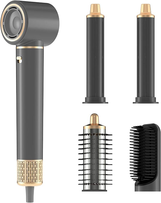 Hair Dryer Brush 5 in 1, Hair Styler, 110,000 RPM High-Speed Negative Ionic Hair Dryer Fast Drying, Professional Multi Blow Dryer Brush for Curling Volumizing Straightening Styling, Gift for Christmas