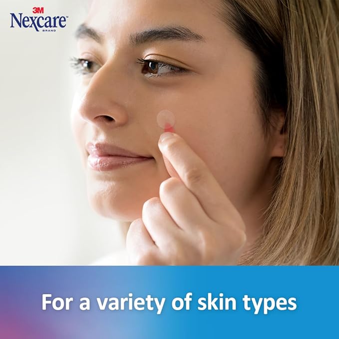 Nexcare Thin and Transparent Acne Patch, Skin Cover Absorbs Pus and Oil from Clogged Pores, Made with hydrocolloid, tab Allows for Easy Removal from Liner - 117 Pimple Patches