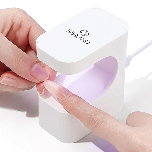 SAVILAND SSProLamp 10S Flash Cure Mini LED U V Nail Lamp: 6W U V Light for Gel Nails Protable Gel Lamp 2 Timers USB Type-C Nail Light for Gel Polish Acrylic Nail Kit Travel Home Use