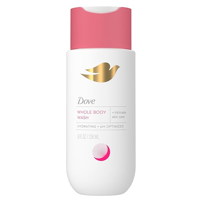 Dove Whole Body & Intimate Wash for Women - Gynecologist Tested Unscented Feminine Wash For Sensitive Skin, 8 oz