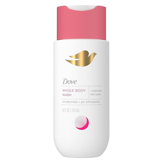 Dove Whole Body & Intimate Wash for Women - Gynecologist Tested Unscented Feminine Wash For Sensitive Skin, 8 oz