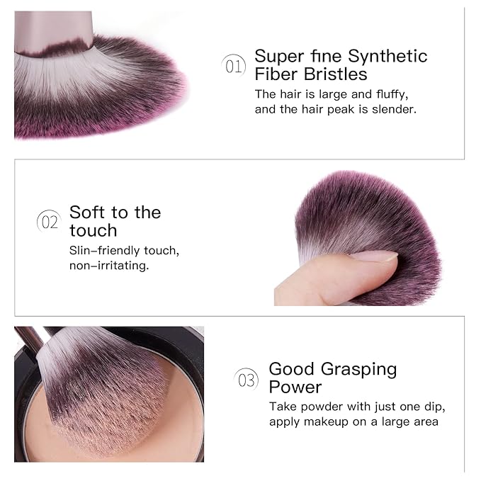 Makeup Brushes with Case, MAANGE 18 Pcs Professional Makeup Brush Set Premium Synthetic Face Kabuki Brush Kit Foundation Blush Powder Eyeshadow Brushes Set Christmas Gift (Pinkgold)