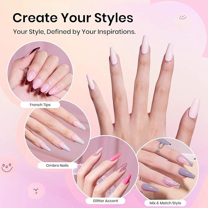 Beetles Stay Shining 23 Pcs Gel Nail Polish Kit with UV Light,, 12 Color Nail Manicure Studio Kit Cozy Elegance and Base Gel Glossy &Matte Top Coat Cuticle Oil & Nails Tools, DIY Salon-Quality at Home