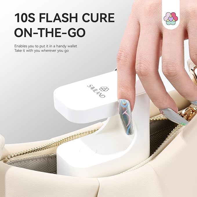 SAVILAND SSProLamp 10S Flash Cure Mini LED U V Nail Lamp: 6W U V Light for Gel Nails Protable Gel Lamp 2 Timers USB Type-C Nail Light for Gel Polish Acrylic Nail Kit Travel Home Use