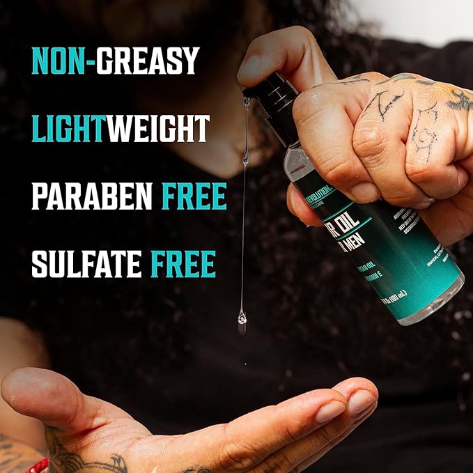 Viking Revolution Sea Salt Spray for Hair Men (8fl oz), Hydrating Hair Oil for Men with Vitamin E (3.38fl oz) and Styling Powder (1oz) - Mens Styling Texturizing Kit