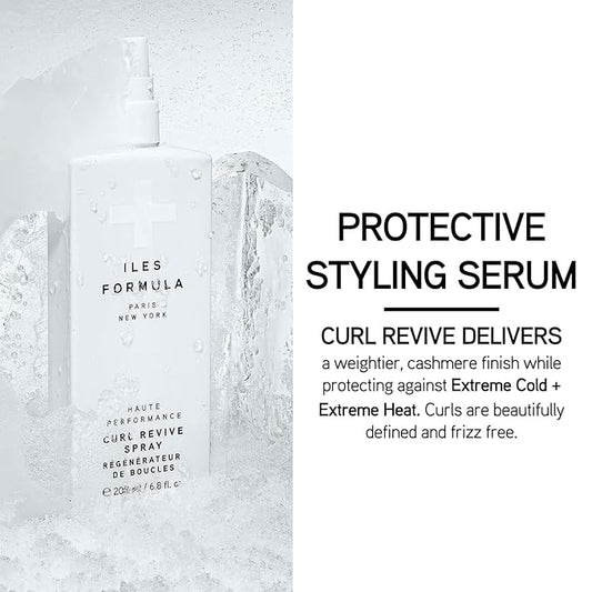 ILES FORMULA Curl Revive Spray – Leave-In Styling Serum, Defines Curls, Anti-Frizz & Anti-Humidity, Heat & Color Protection with Silk Extract, Macroloba Seed & Coconut Alkanes, 6.8 Fl Oz (200 ML)