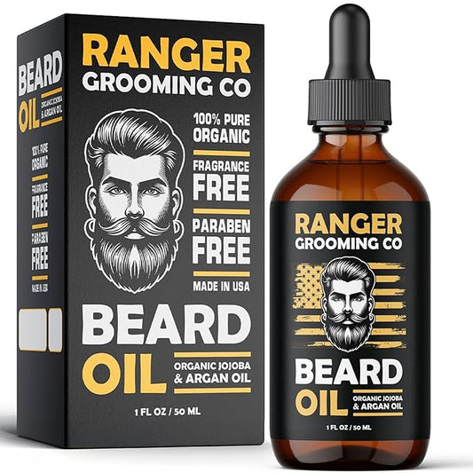 Leven Rose Beard Oil for Men and Beard Softener 100% Pure Natural for Bearded Men, Mustaches, and Moisturized Skin 1 oz by Ranger Grooming Co