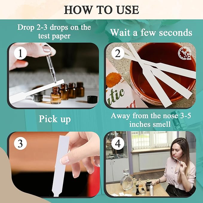500 Pcs Perfume Tester Strips - Perfume Blotter Essential Oils Paper Test Strips -Premium Fragrance Tester Strips for Scent Evaluation - Fragrance Strips for Aromatherapy & Spice Oils (White)