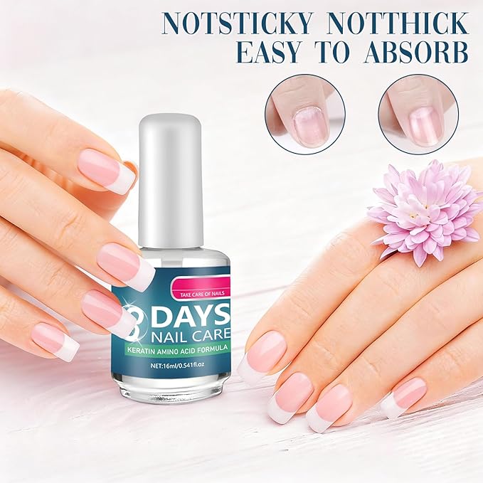 3 Days Nail Care - Keratin Amino Acid Nail Care, for Dry Weak Fragile Nails, Strengthening & Hydrating (16ml, 2pcs)