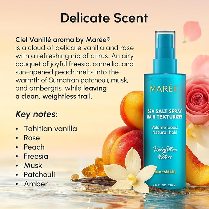 MAREE Sea Salt Spray for Hair – Texture Spray with Keratin, Vitamin B5 & Plant Proteins – Lightweight Non-Sticky Hair Texturizer for Women & Men – Sea Salt Hair Spray for Natural Volume & Beachy Waves