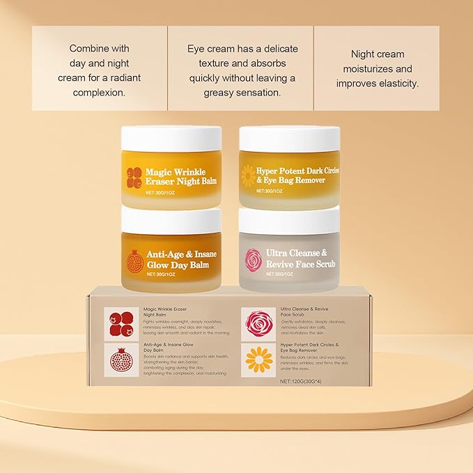 Froya Mature Skin Care System, 4-In-1 Set with Pomegranate, Arctic Rosehip & Mountain Arnica & Squalane, Hydrating & Nourishing Formula, Supports Smooth, Healthy & Radiant-Looking Skin