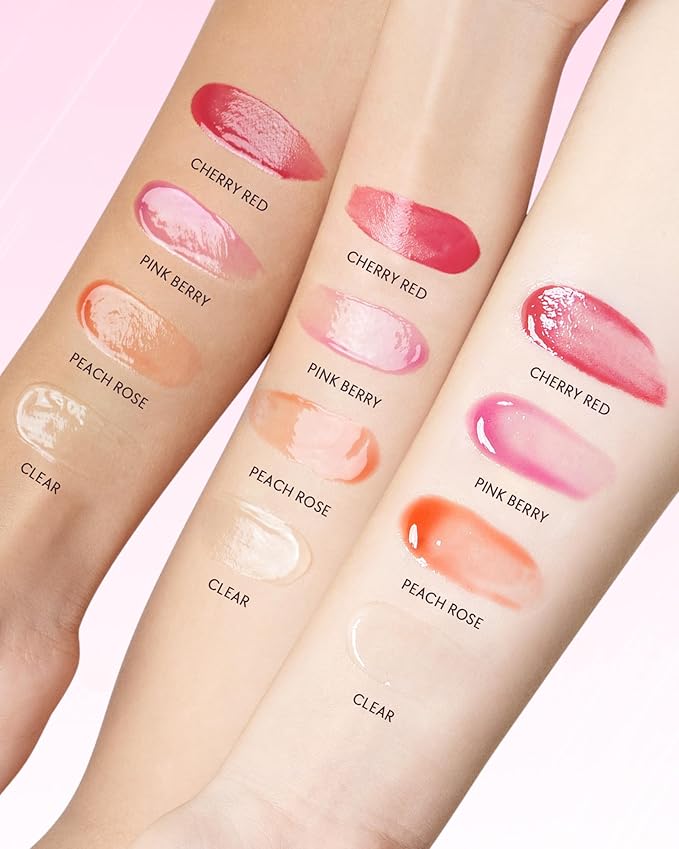 Peptide Brightening Lip Serum, Hydrating & Plumping Tinted Lip Gloss, Moisturizing Lip Balm with Polypeptides & Squalane for Glossy Sheer, Smooth Lips (05 Peach Rose)