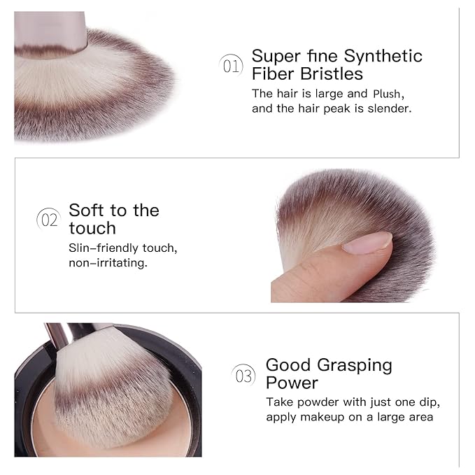 Makeup Brushes with Case, MAANGE 18 Pcs Professional Makeup Brush Set Premium Synthetic Face Kabuki Brush Kit Foundation Blush Powder Eyeshadow Brushes Set Christmas Gift（Coffee)