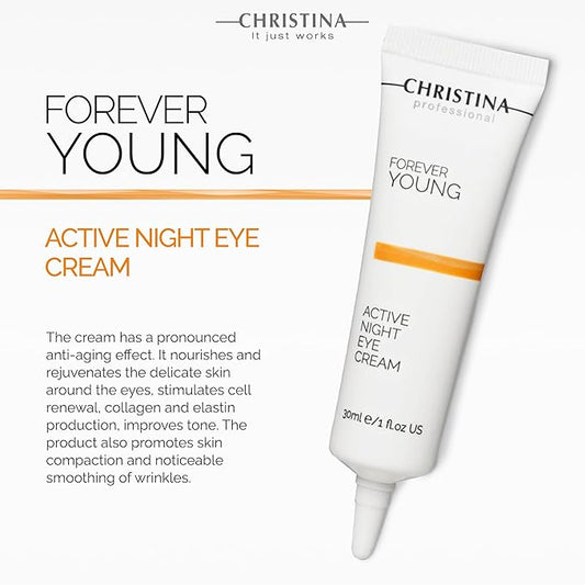 -CHRISTINA- Forever Young Active Eye Night Cream with Retinol | Avocado Oil Eye Cream | Rejuvenates, Moisturizes, and Nourishes the Skin 30ml