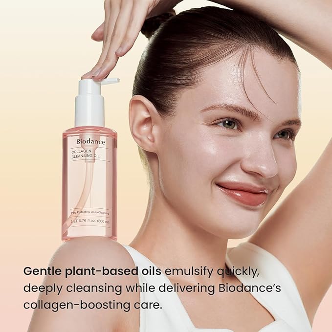 BIODANCE Collagen Cleansing Oil, Facial Oil Cleanser, Gentle Makeup Remover, Removes Bleackhed and Whitehead for Sensitive Skin, Oily Skin, Korean Skin Care, Gifts for Womenㅣ6.76 fl. oz. (200 ml)
