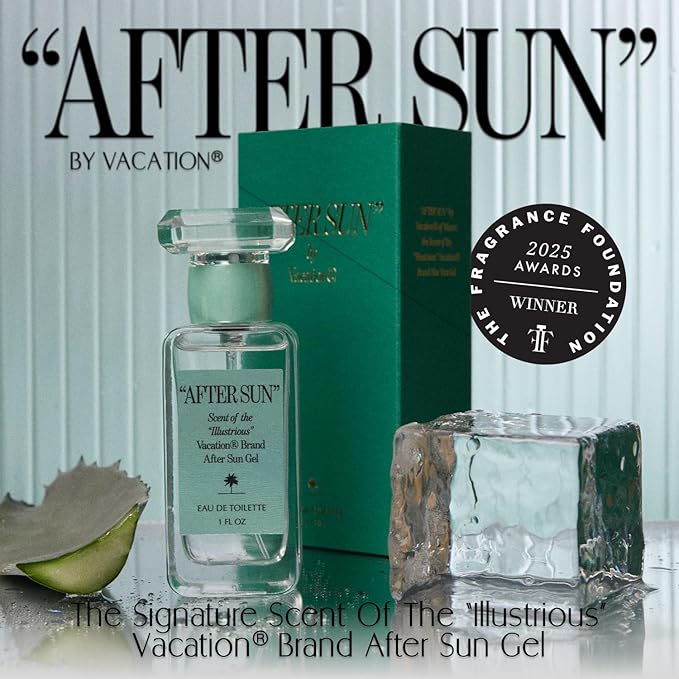 "AFTER SUN" Eau de Toilette by Vacation Sunscreen, Blends Notes of Classic Aloe Vera Gels, Fresh Tropical Perfume for Women & Men, Scent of Summer Nights, Travel Size, 1 Fl. Oz.