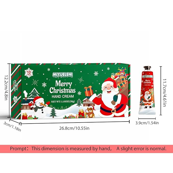 10 Pack Christmas Hand Lotion Gifts Set，Moisturizing Hand Cream for Women, Mini Travel Size Holiday Gifts, Stocking Stuffers & Bulk Gifts for Christmas Appreciation 30ml