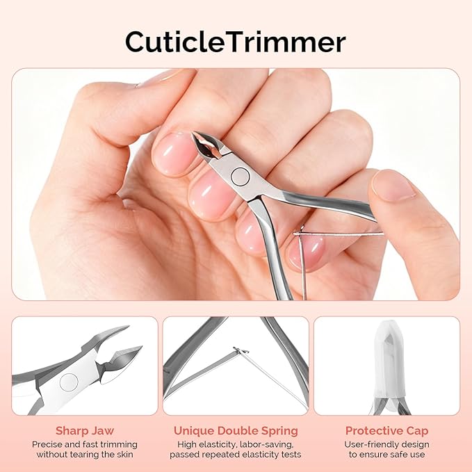 MelodySusie 14PCS Manicure Tools Kit Nail Care Kit with Nail file,Cuticle Trimmer and Pusher,Mini Sandpaper,Nail Brush and Cuticle Oil 25ML