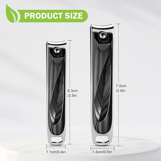 BEZOX Fingernail Clippers Set, Precision Cutting Finger Nail Clipper for Adult Men and Women, Ergonomic Design Toe Nail Cutter Trimmer