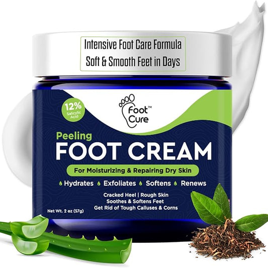 FOOT CURE Tea Tree Oil Foot Cream - Moisturizing Athletes Foot Care For Dry Cracked Feet Cream - Heel & Callus Removal, Toenail Treatment, Ringworm Itchiness Relief - Foot Cream, 2 ounce (Pack of 1)